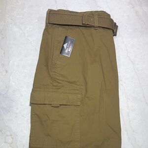 Men’s Cargo Shorts with Web Belt - Brown